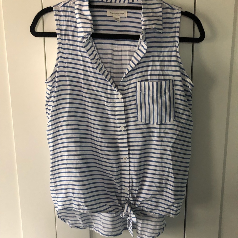 BeachLunchLounge blue and white sleeveless tank